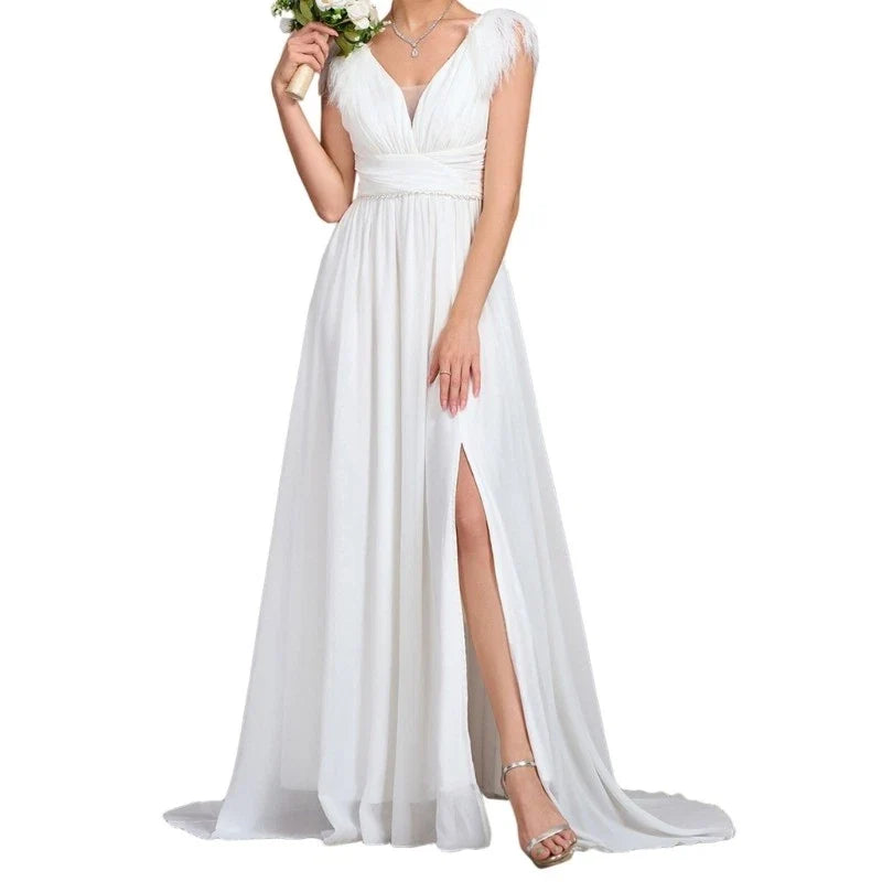 Fashionable Polyester Gown and Backless Sleeveless Dress for Galas